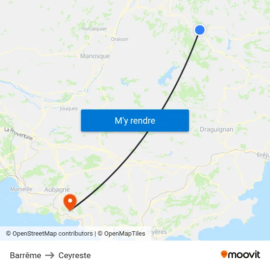 Barrême to Ceyreste map