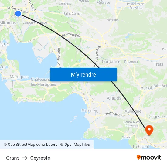 Grans to Ceyreste map