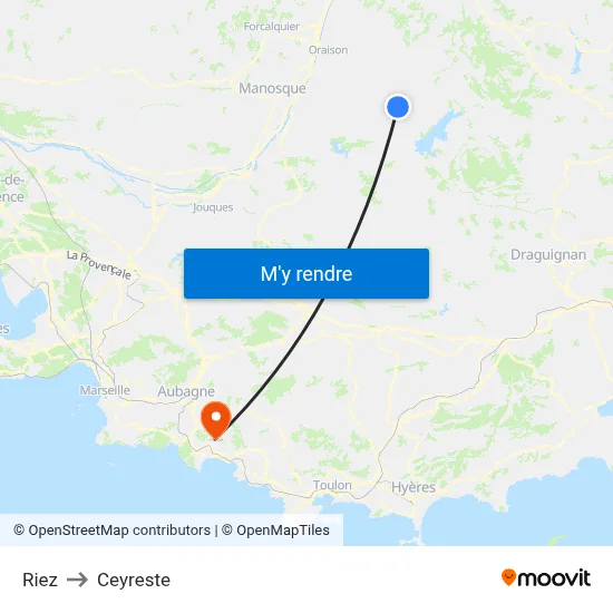 Riez to Ceyreste map