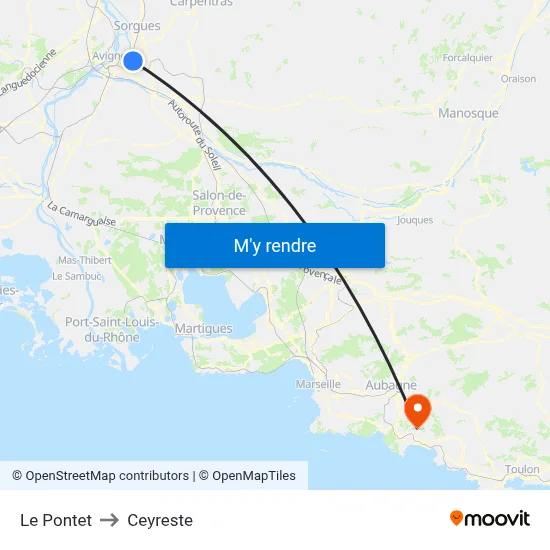 Le Pontet to Ceyreste map