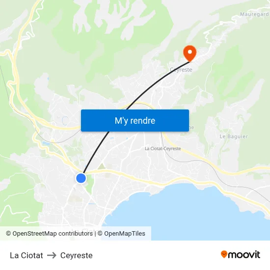 La Ciotat to Ceyreste map