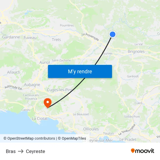 Bras to Ceyreste map
