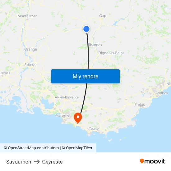 Savournon to Ceyreste map