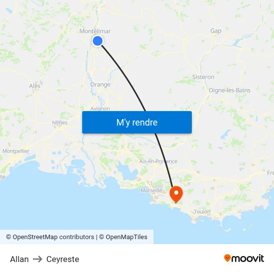 Allan to Ceyreste map
