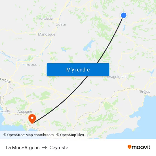 La Mure-Argens to Ceyreste map