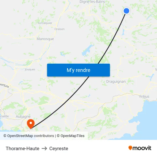 Thorame-Haute to Ceyreste map