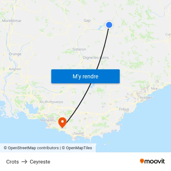Crots to Ceyreste map