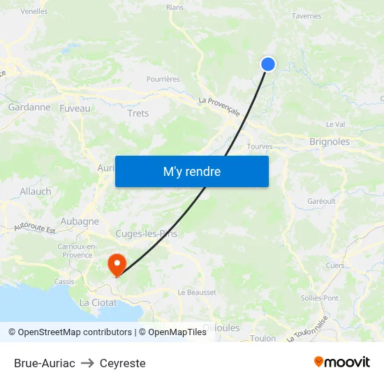 Brue-Auriac to Ceyreste map