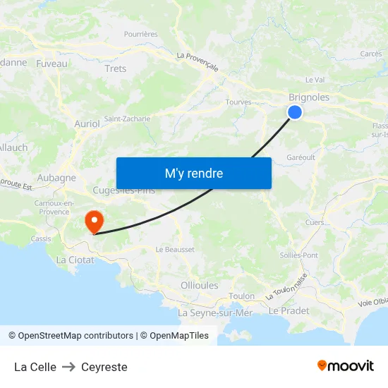 La Celle to Ceyreste map