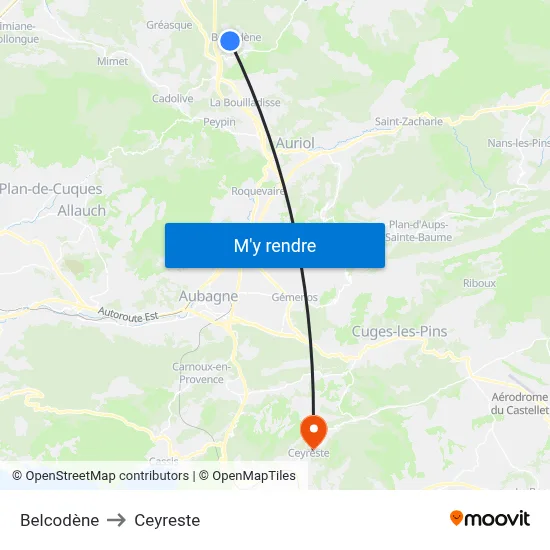 Belcodène to Ceyreste map