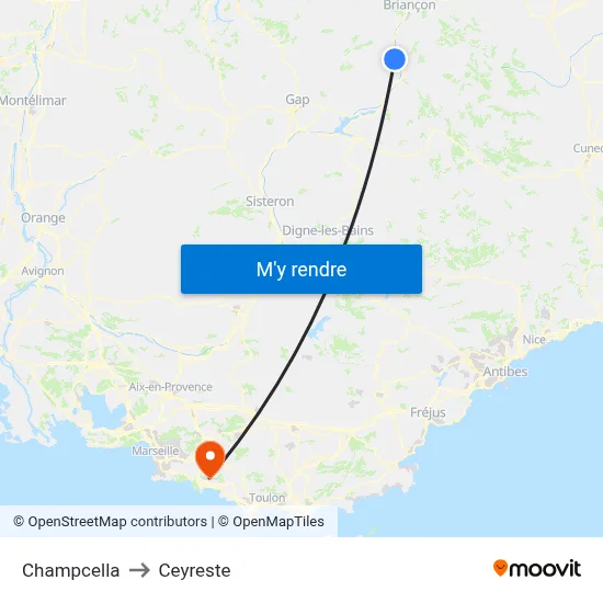 Champcella to Ceyreste map
