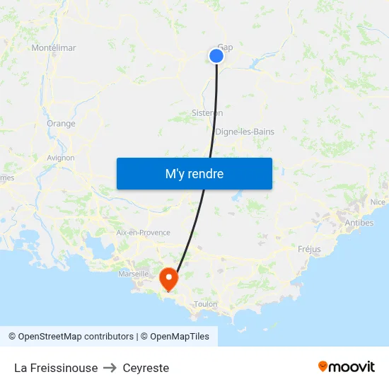 La Freissinouse to Ceyreste map