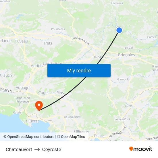 Châteauvert to Ceyreste map