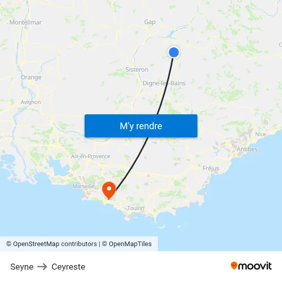 Seyne to Ceyreste map