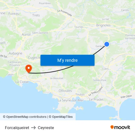 Forcalqueiret to Ceyreste map