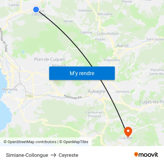 Simiane-Collongue to Ceyreste map