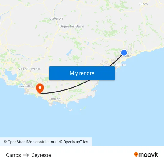 Carros to Ceyreste map