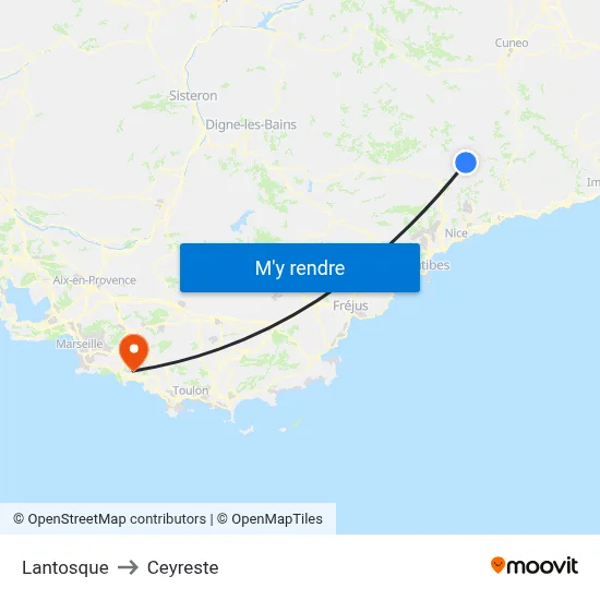 Lantosque to Ceyreste map