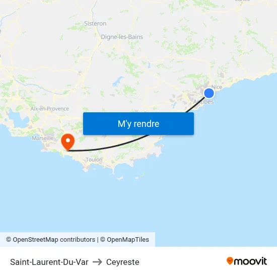 Saint-Laurent-Du-Var to Ceyreste map