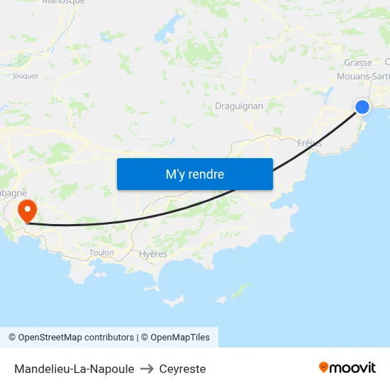 Mandelieu-La-Napoule to Ceyreste map