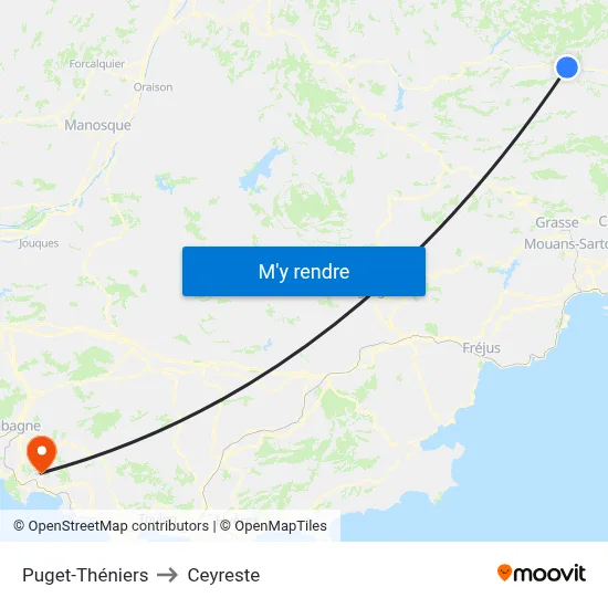 Puget-Théniers to Ceyreste map