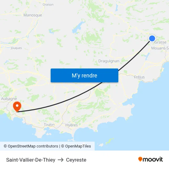 Saint-Vallier-De-Thiey to Ceyreste map