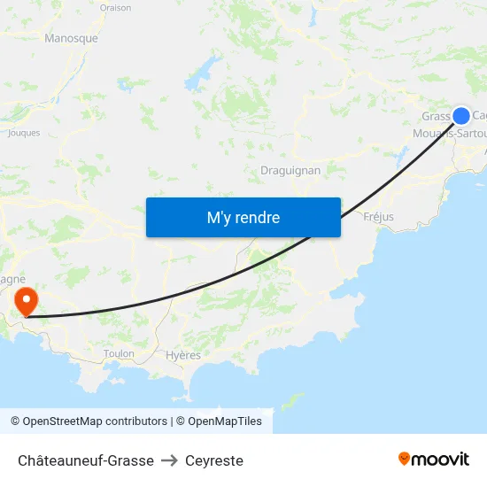 Châteauneuf-Grasse to Ceyreste map