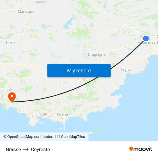 Grasse to Ceyreste map