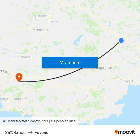 Sã©Ranon to Fuveau map