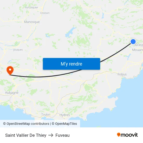 Saint Vallier De Thiey to Fuveau map