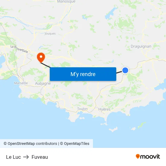 Le Luc to Fuveau map