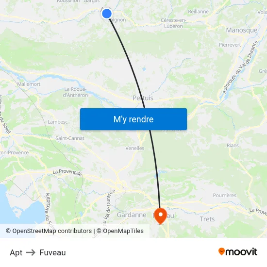 Apt to Fuveau map