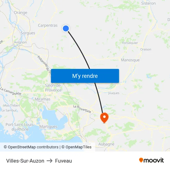 Villes-Sur-Auzon to Fuveau map