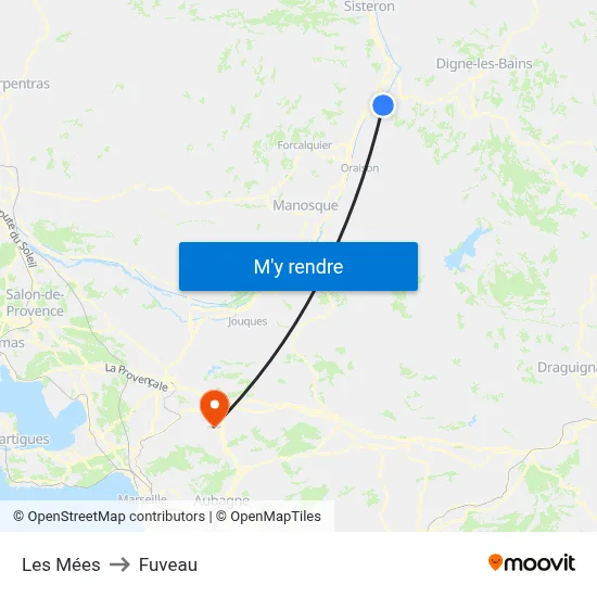 Les Mées to Fuveau map