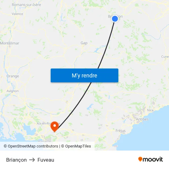 Briançon to Fuveau map