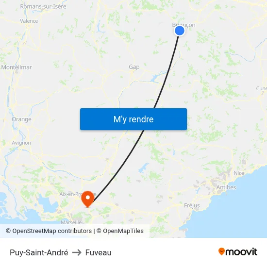 Puy-Saint-André to Fuveau map