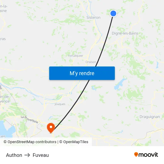 Authon to Fuveau map