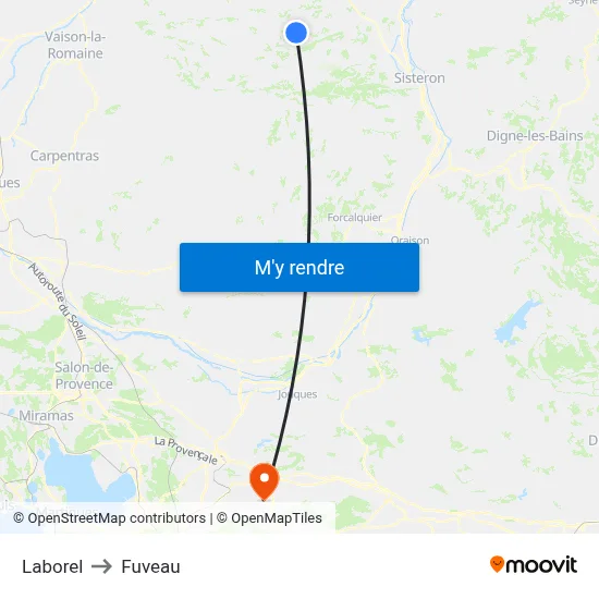 Laborel to Fuveau map