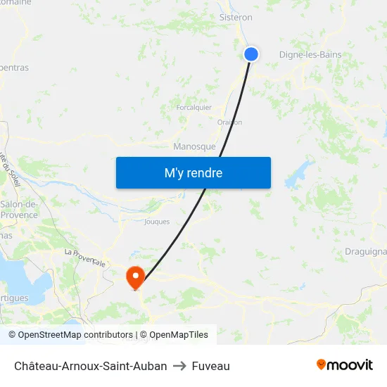 Château-Arnoux-Saint-Auban to Fuveau map
