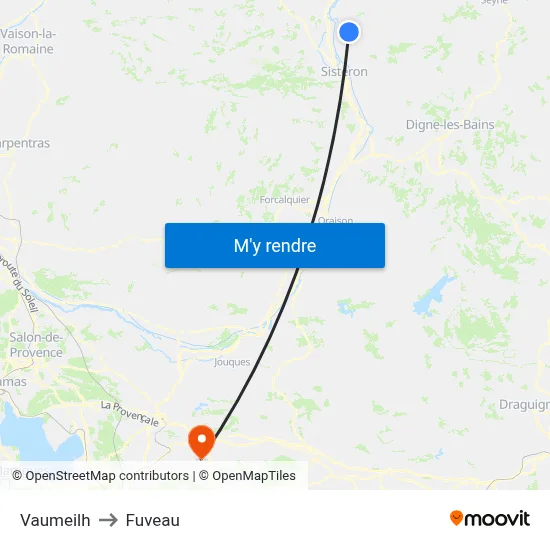 Vaumeilh to Fuveau map