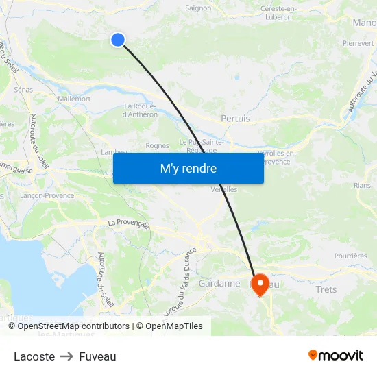 Lacoste to Fuveau map