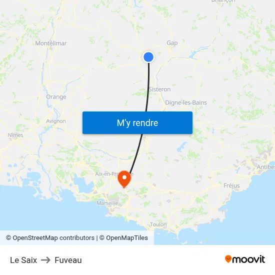Le Saix to Fuveau map