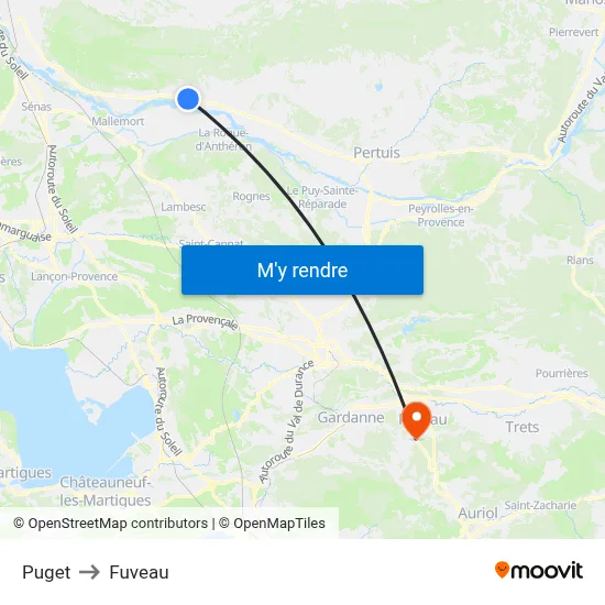 Puget to Fuveau map