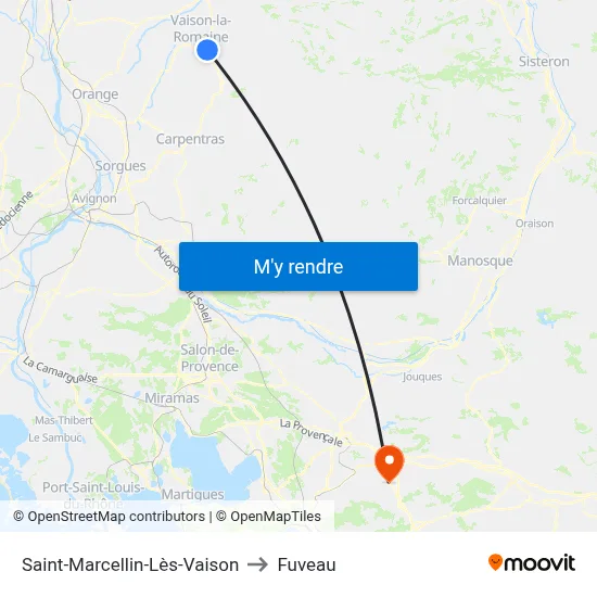 Saint-Marcellin-Lès-Vaison to Fuveau map