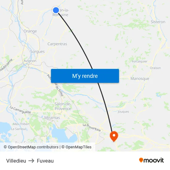 Villedieu to Fuveau map