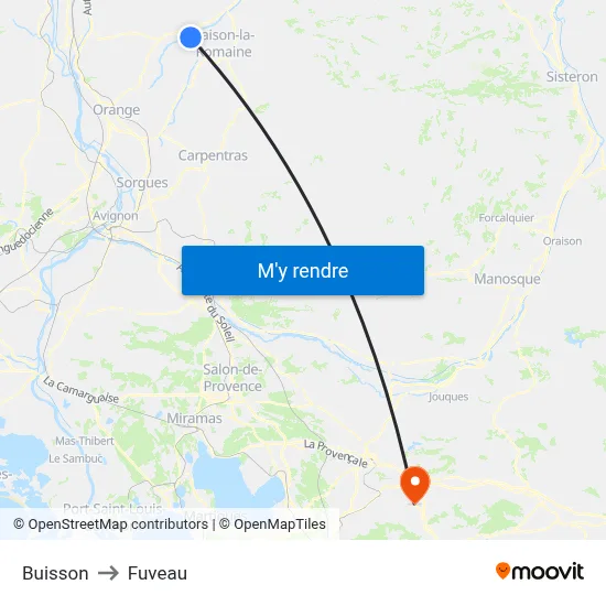 Buisson to Fuveau map