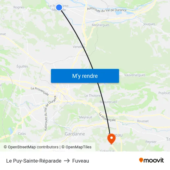 Le Puy-Sainte-Réparade to Fuveau map