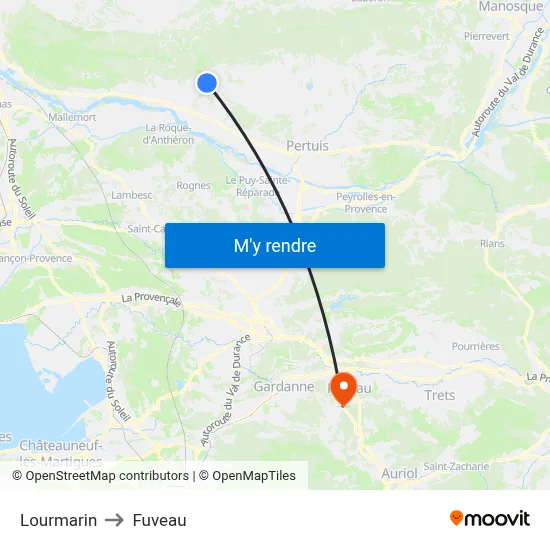 Lourmarin to Fuveau map