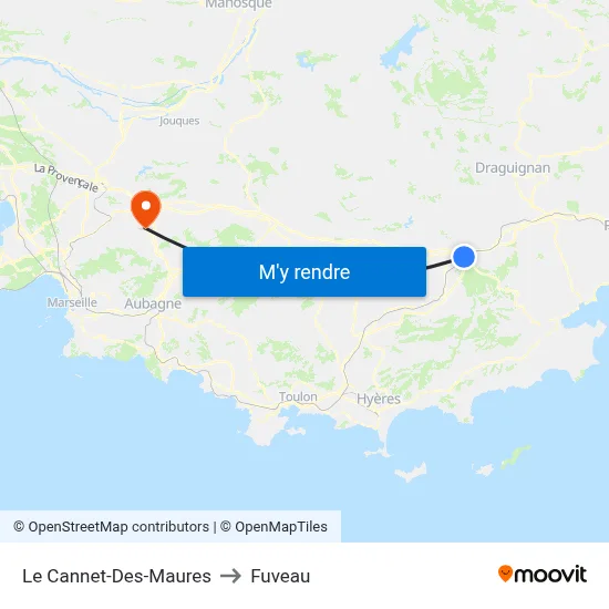 Le Cannet-Des-Maures to Fuveau map