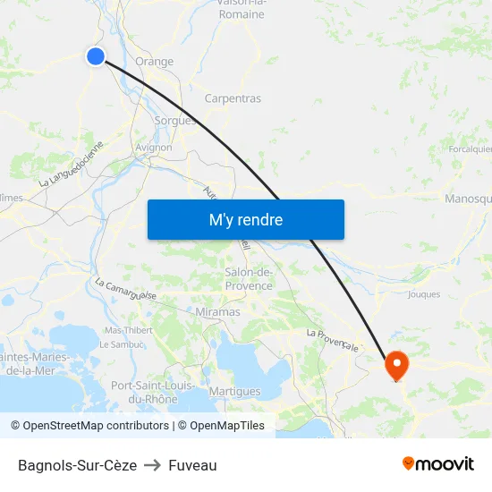 Bagnols-Sur-Cèze to Fuveau map